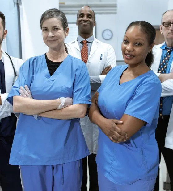 Medical group team smiling together